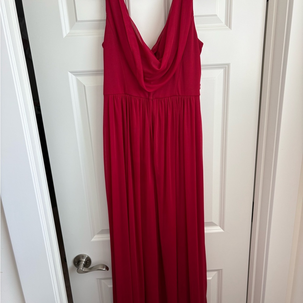 David's Bridal Elegant Red Gown